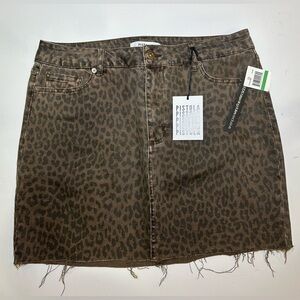 Pistola Leopard Print Denim Skirt Large exclusively for Bloomingdale’s NWT